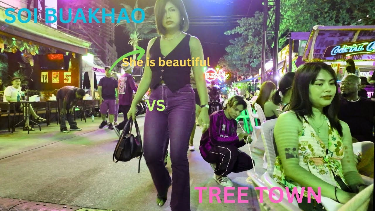 Soi Buakhao & Tree Town Pattaya | Night Walk & Busy Street Vibes