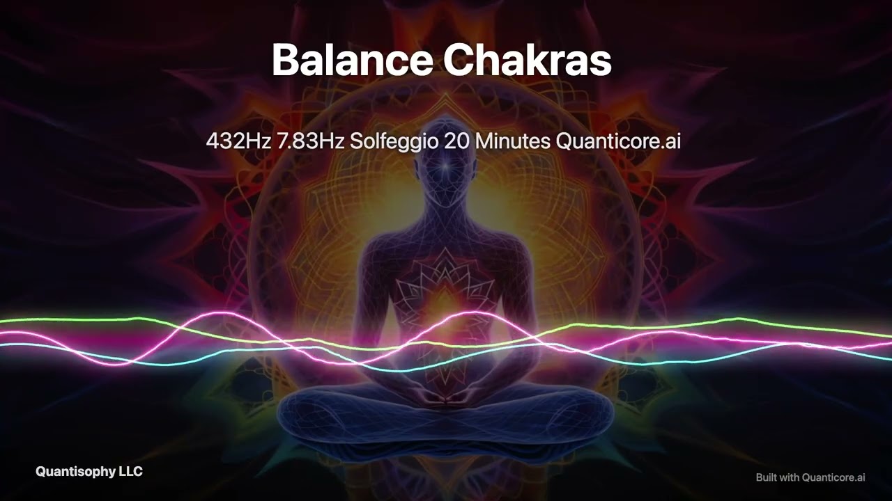 Balance Chakras 432Hz 7.83Hz Solfeggio 20 Minutes Quanticore.ai