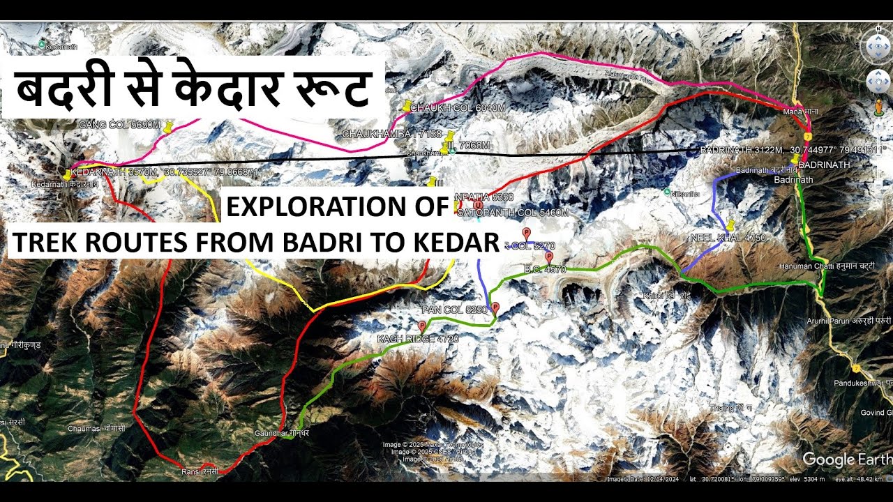 EXPLORATION OF TREK ROUTES FROM BADRINATH TO KEDARNATH . बदरी से केदार के सभी ट्रेक  रूट की जानकारी।