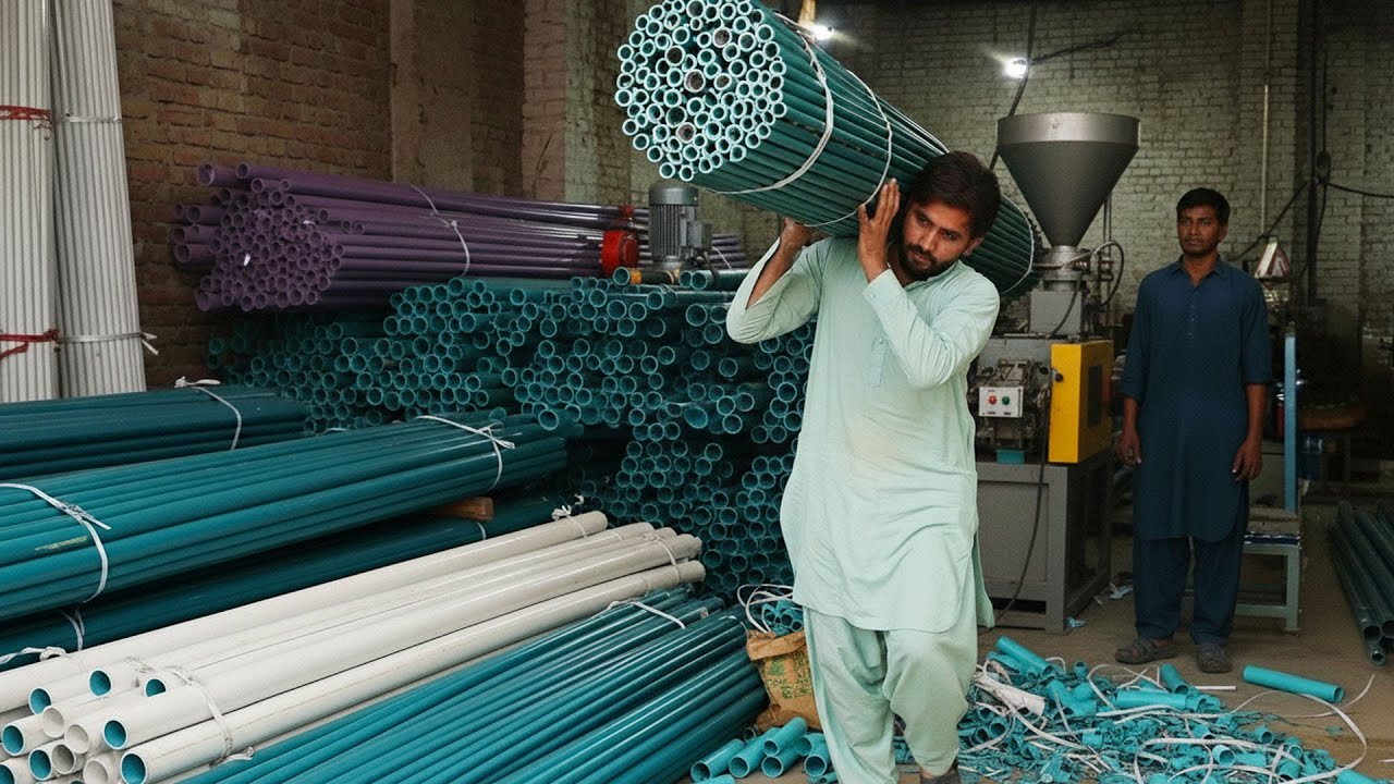 The Process of Recycling Plastic Scrap Into Long Plastics Pipes