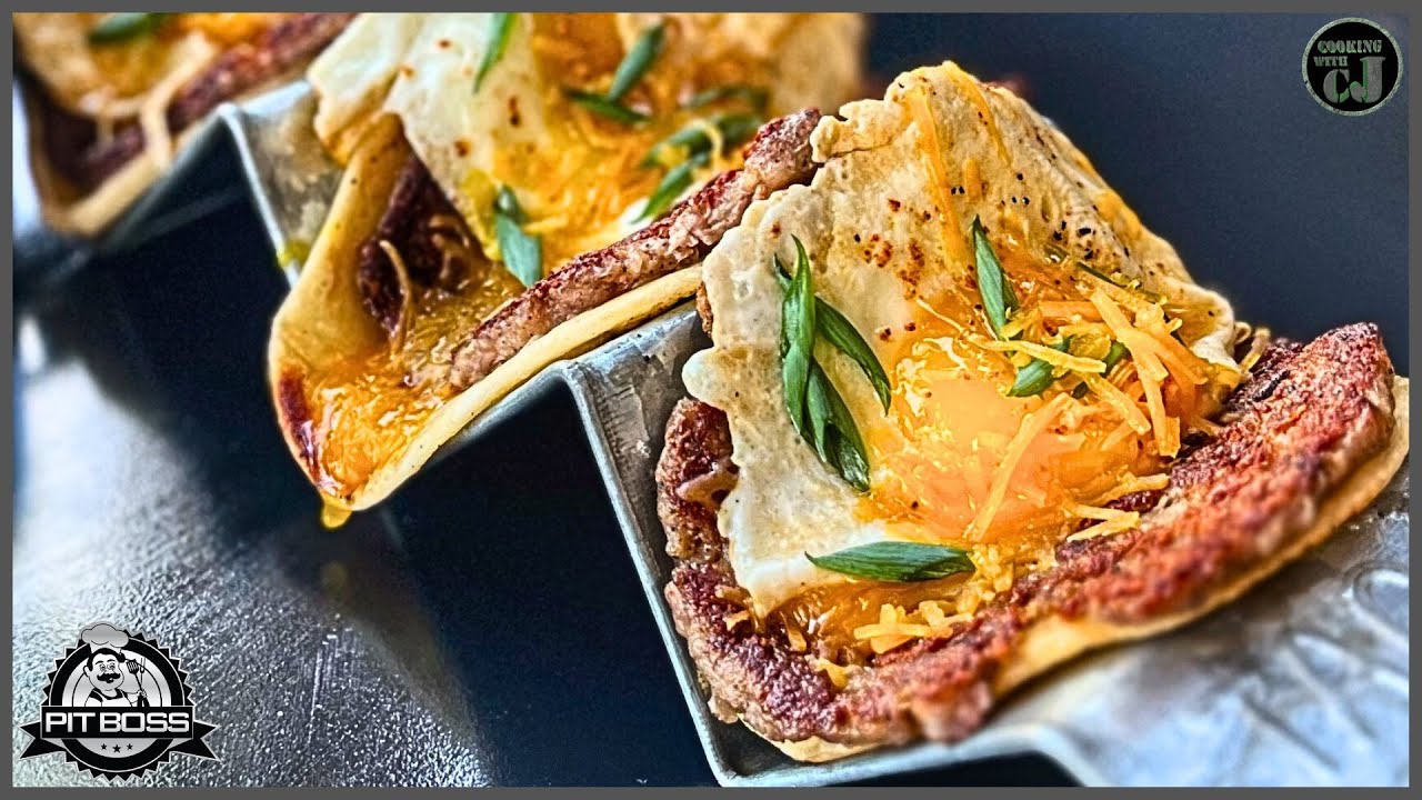 SMASHBURGER TACOS BREAKFAST STYLE!  Griddle Recipe!