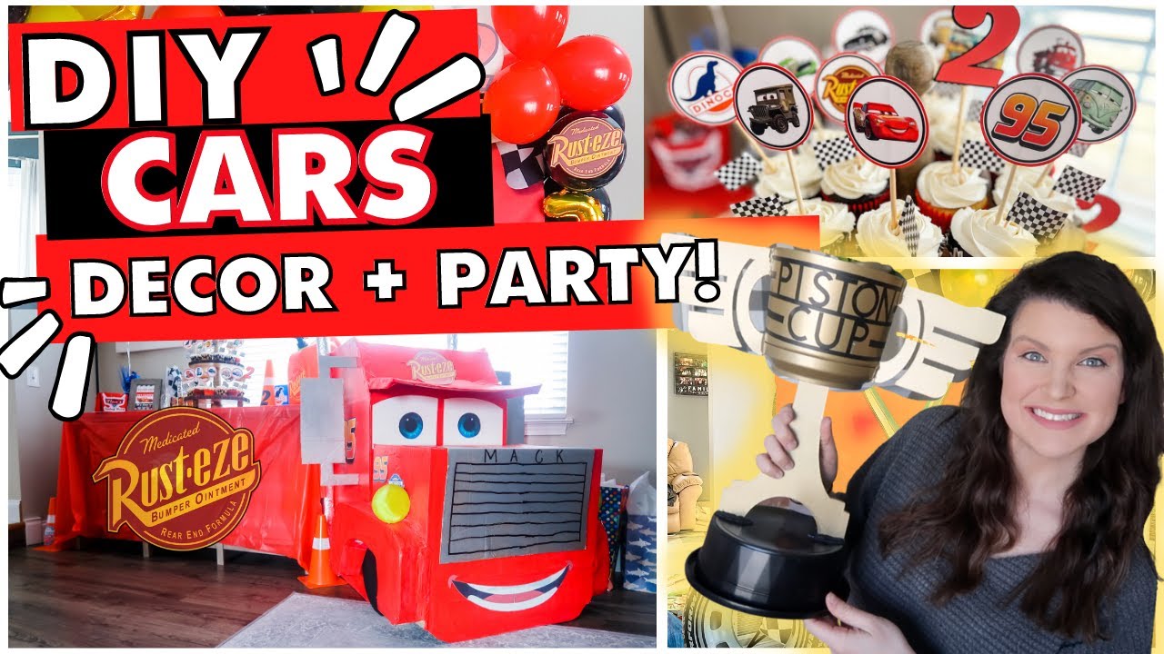 Throw an EPIC DIY Disney Cars Lightening McQueen birthday party for CHEAP 🏁 DIY Cardboard MACK Truck