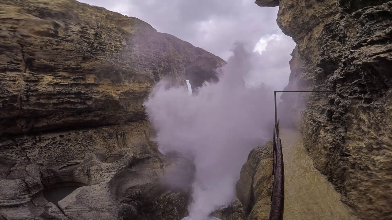 Waves Hit Malta's Famous Azure Window the Day Before its Collapse