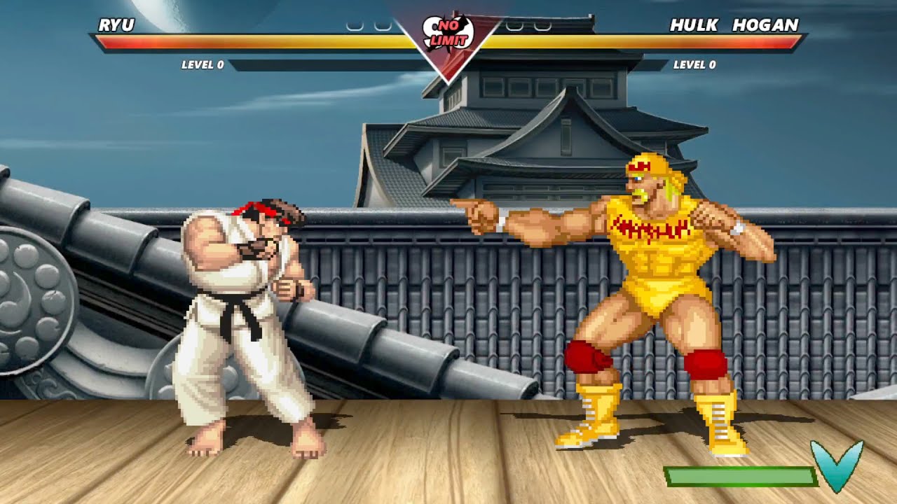 HULK HOGAN vs RYU - STREET FIGHTER HARDEST LEVEL BATTLE GAMEPLAY