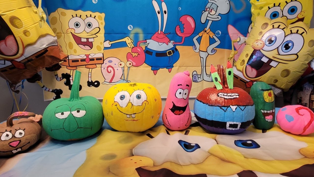 SpongeBob SquarePants - Halloween pumpkin painting! #spongebob #spongebobsquarepants  #pumpkin