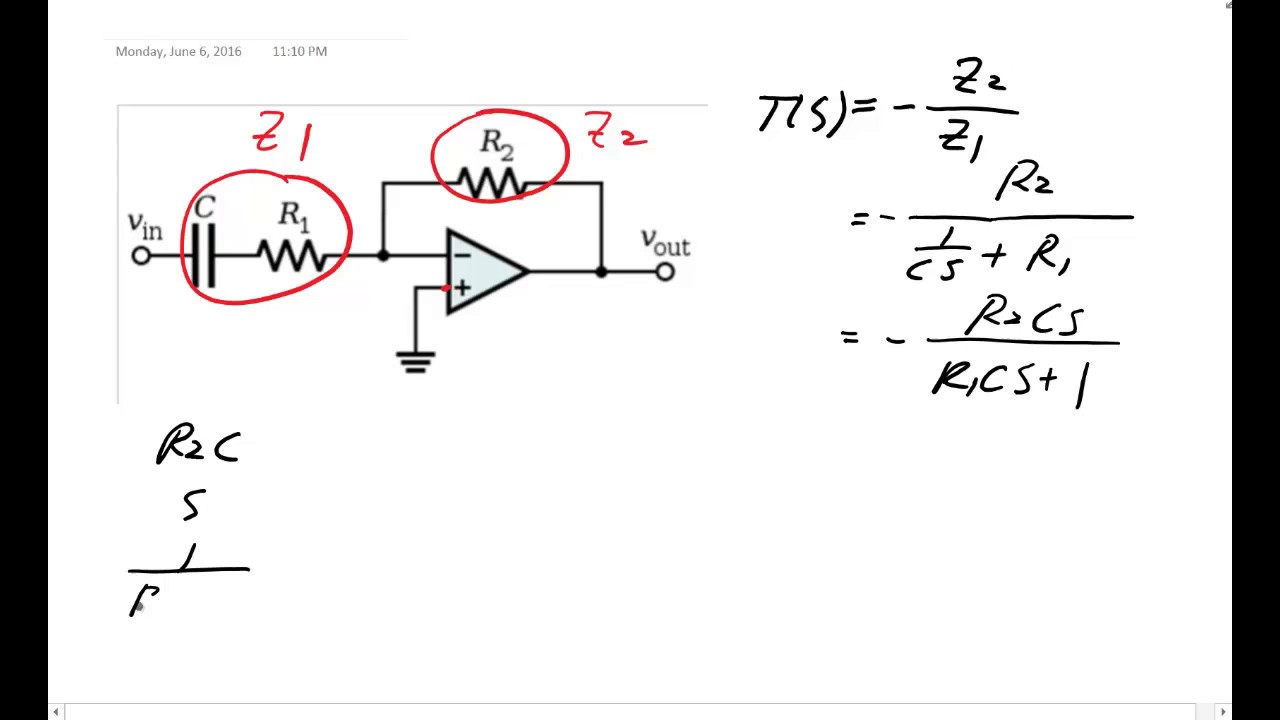 ME 340: Transfer Function and Bode Plot of an OP-Amp High-Pass Filter
