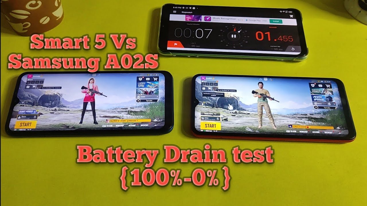 Infinix Smart 5 Vs Samsung Galaxy A02S Full Battery Drain Test (100%-0%)