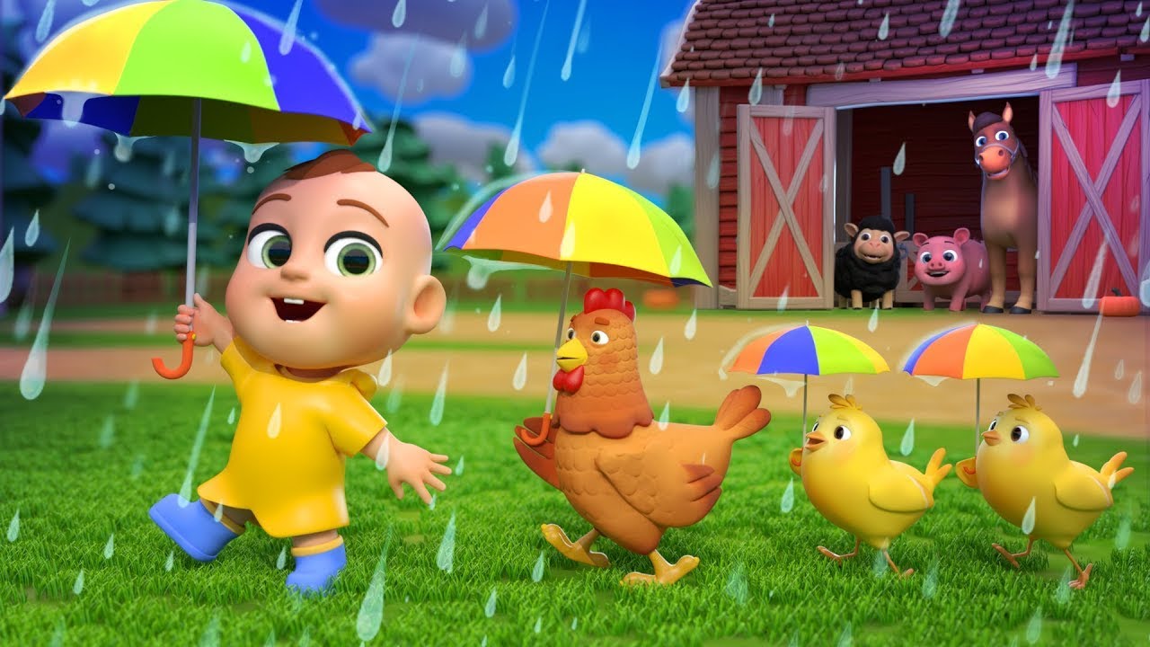 🔴Baby Animal Nursery Rhymes by Lalafun 🐤🚌 Rain Rain Go Away, Wheels on the Bus & Other Kids Songs