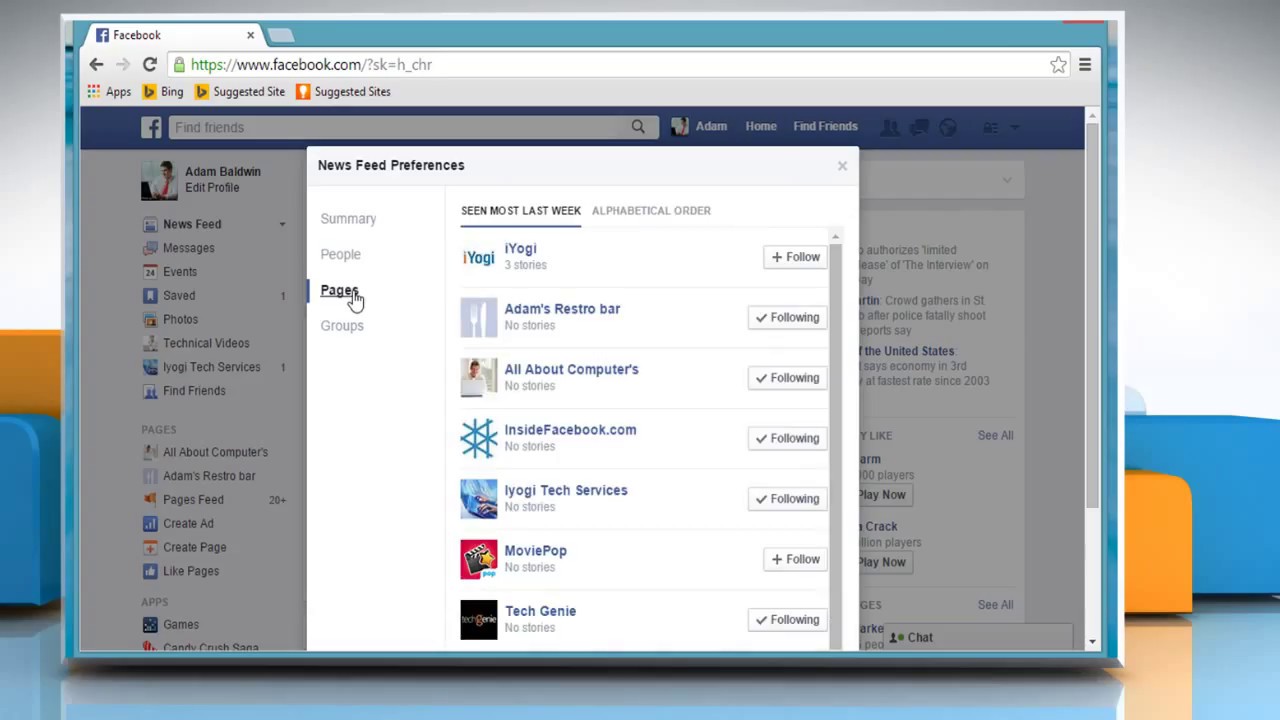 How to control news feed  in Facebook&reg; :Tutorial
