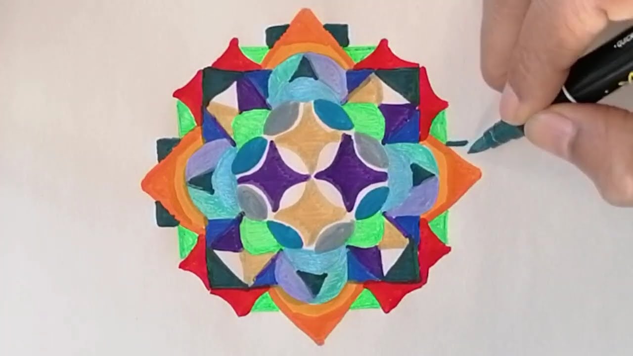 Easy Freehand Mandala without outline.