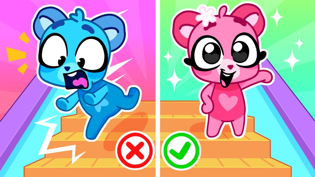 Escalator Safety Song ⬆️ Up and Down ⬇️ Funny Cubs | Shiny Box TV