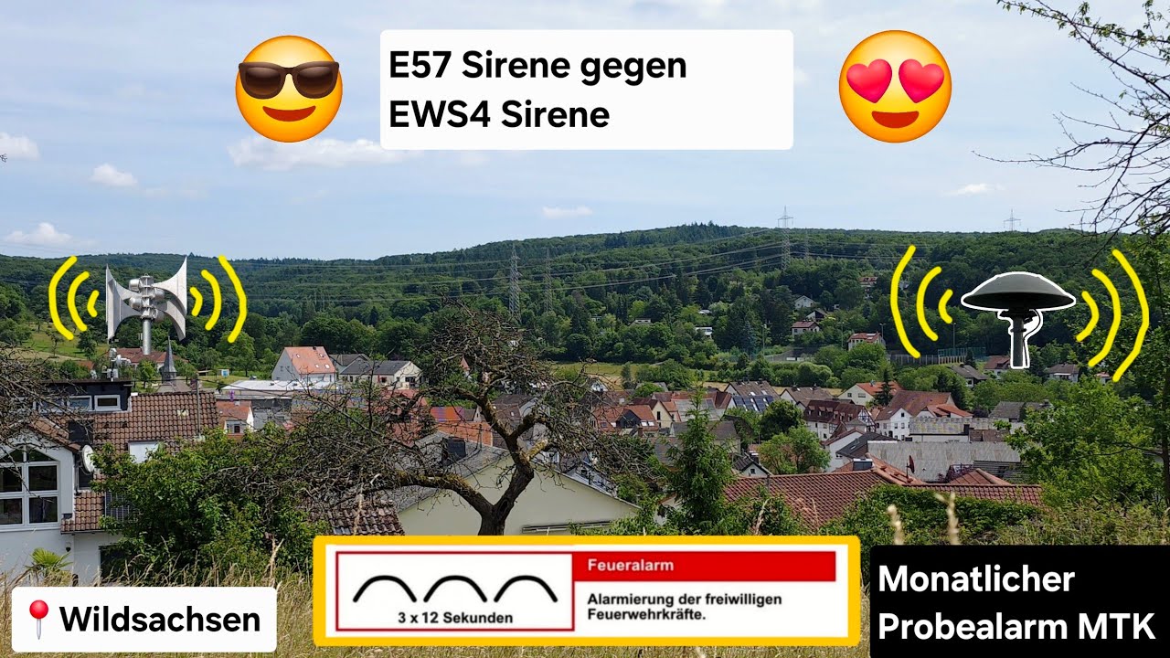 EWS4 vs E57, Sirenenprobe in Wildsachsen | Monatlicher Probealarm Hofheim und Kriftel | 11.06.25