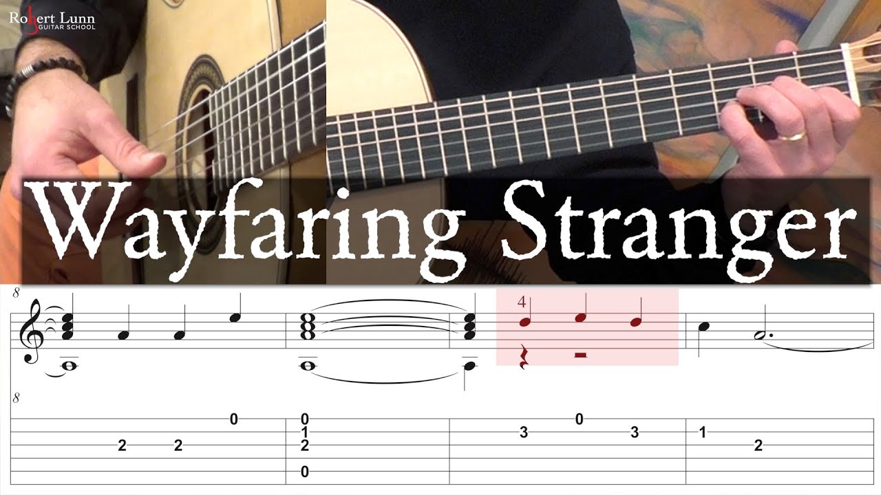 WAYFARING STRANGER - Updated Video - Full Tutorial with TAB - Fingerstyle Guitar