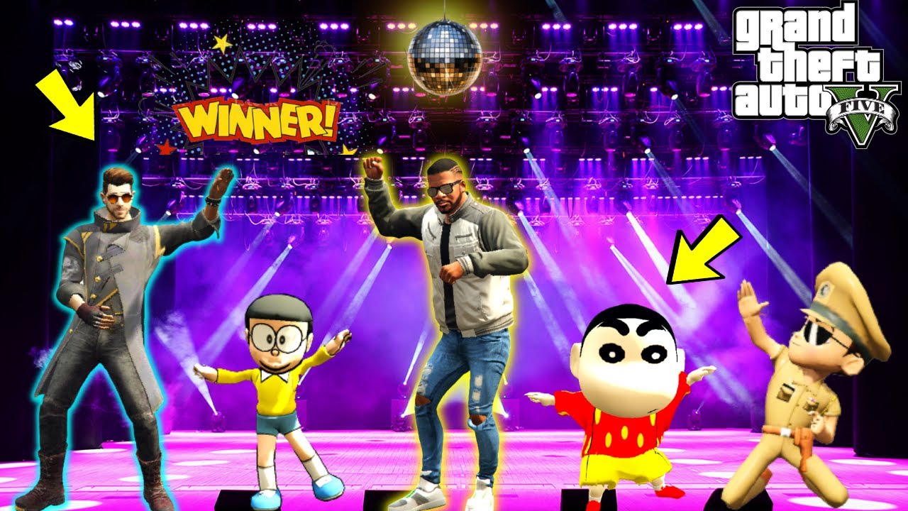 GTA 5 : Franklin ,Shinchan , Little Singham & All *DANCE COMPETITION* in GTA 5🔥 | Dance In GTA 5 |