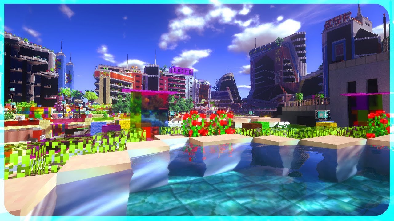 Minecraft - Futuristic City: THE CITY OF COLORS - JerenVids Cinematic & Map Download