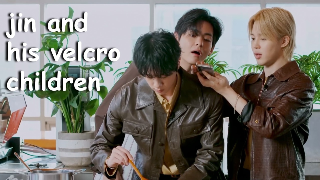 jin babysitting taehyung and jimin | bts vogue interview funny moments