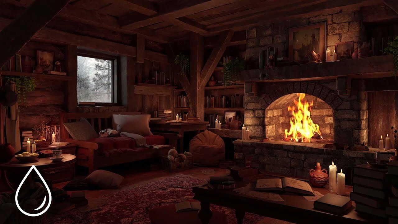 Rain Sounds for Sleeping - Fireplace, Rain on Window for Deep Sleep & Fall Asleep Instantly