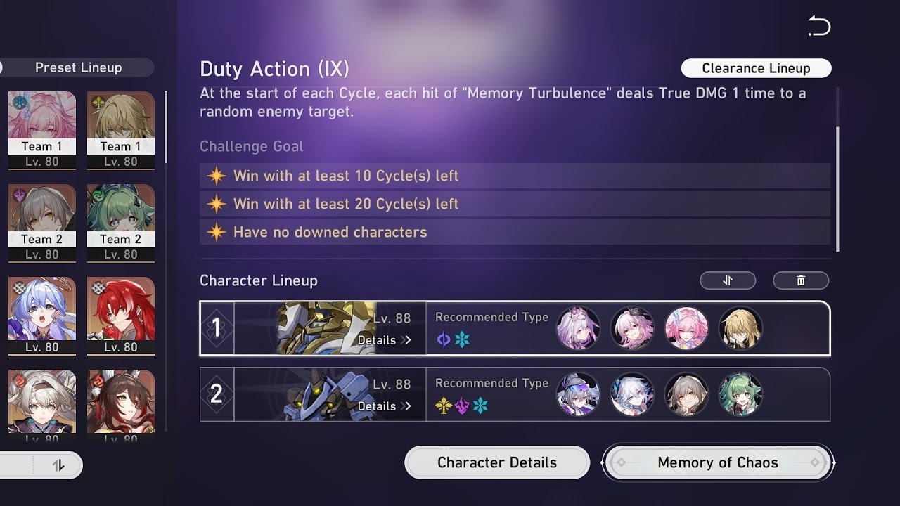 HSR Memory of Chaos Duty Action Stage 9 (Autoplay)