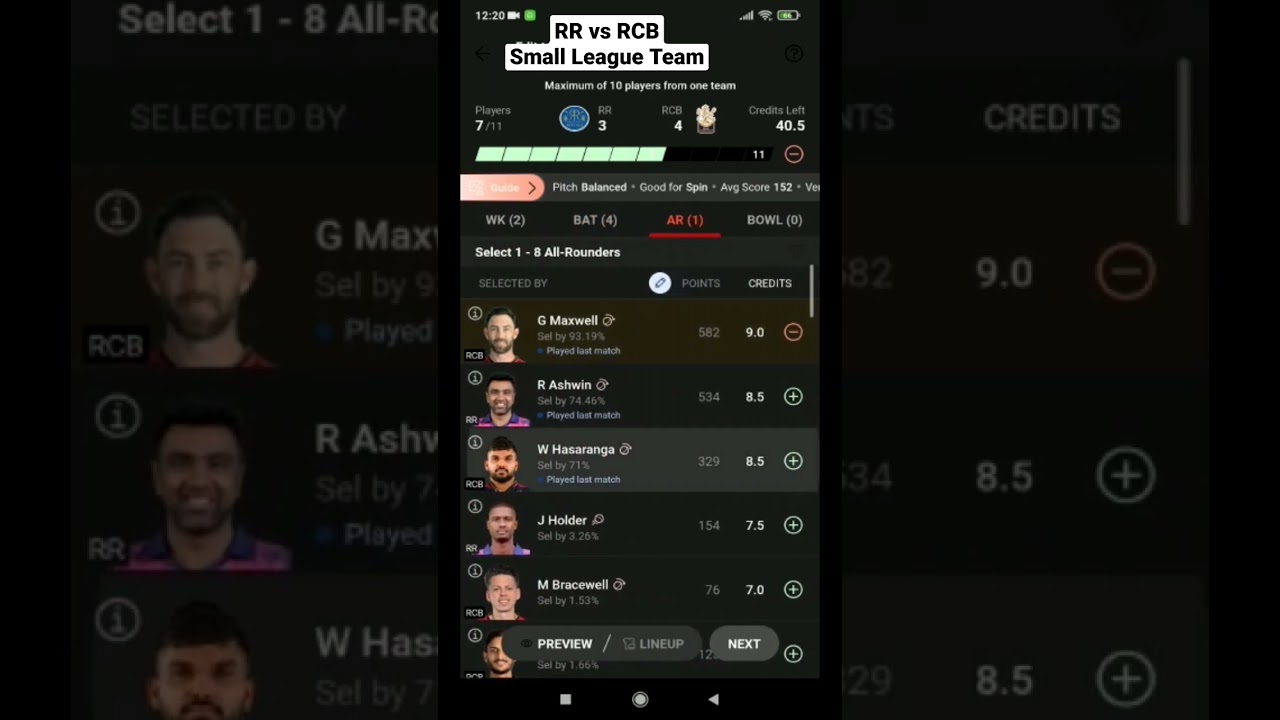 RR vs RCB Small League Team for Dream 11 | Easy Winning | #dream11 #ipl #ipl2023 #rrvsrcbdream11
