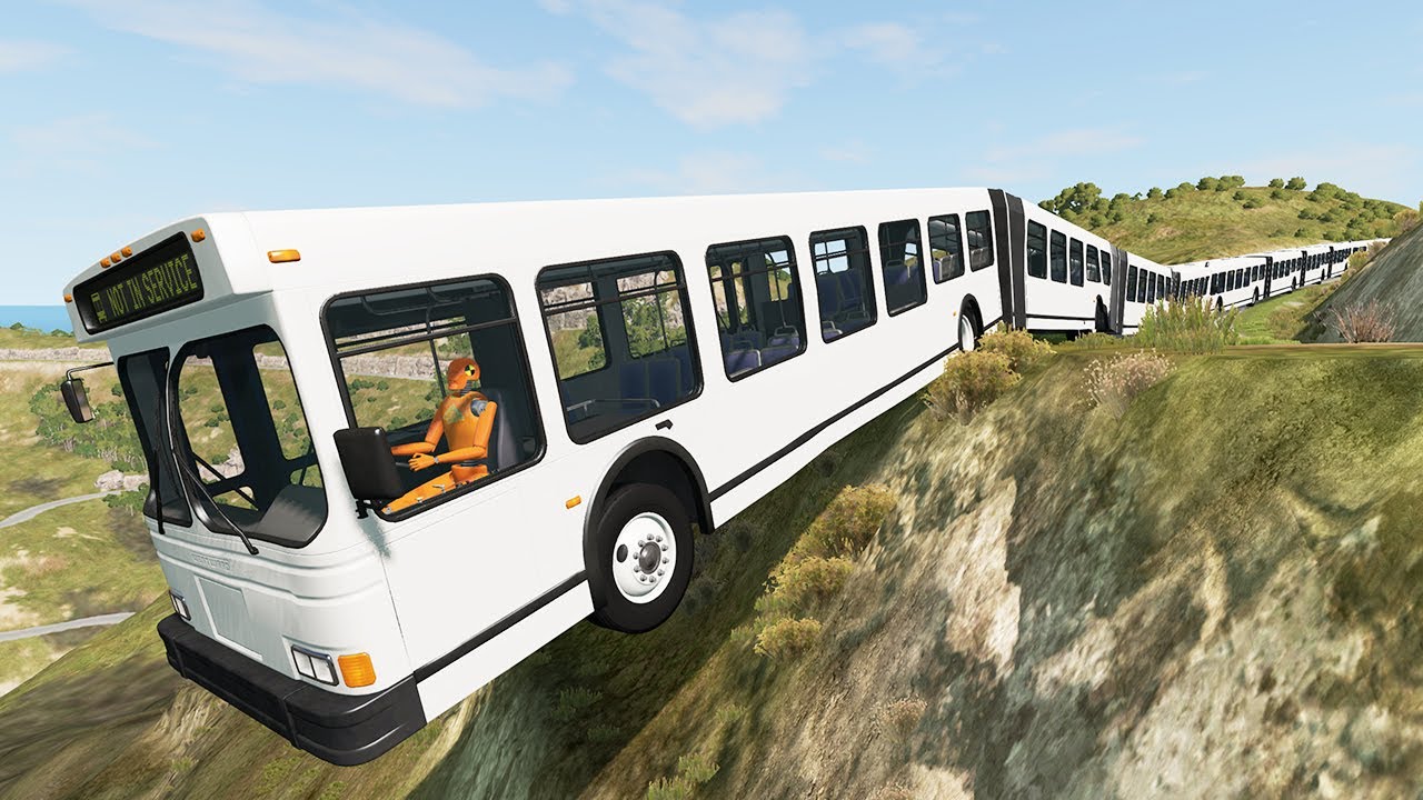 Long Articulated Bus Fails #3 - Beamng drive