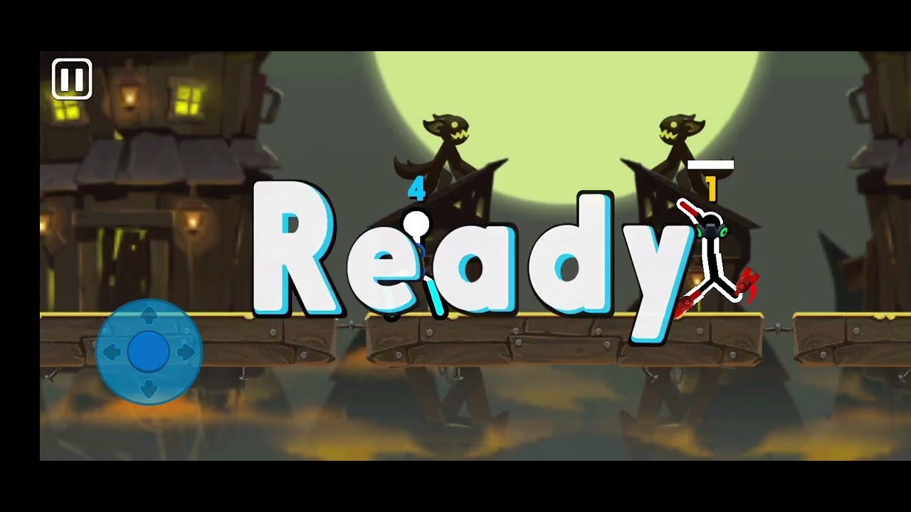 White and black stickmen fight in radioactive mode