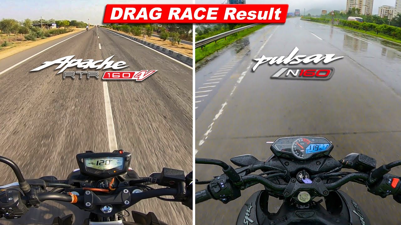 New Pulsar N160 vs TVS Apache 160 4V : Acceleration Test Comparison | Which One is Faster ??