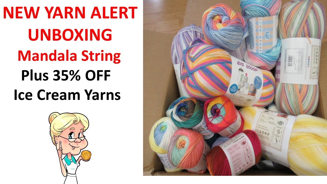 NEW YARN ALERT UNBOXING  Lion Brand Mandala String Yarn PLUS 35% Off Ice Crean Yarn One Day Only