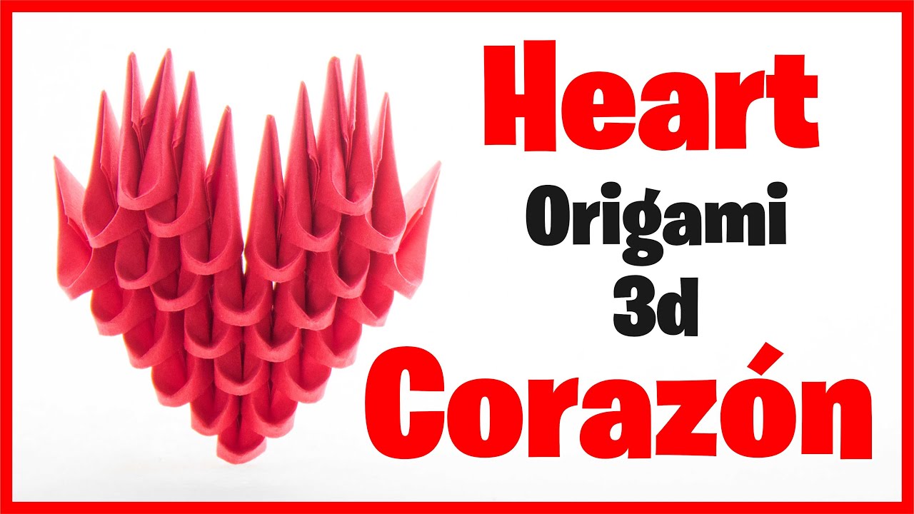 💗CORAZÓN de ORIGAMI 3d Fácil 💗 Para PRINCIPIANTES Curso de Origami 3d