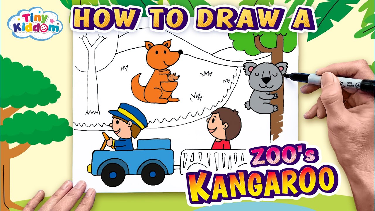 Children's (🎨Step-by-step) Easy Drawing Tutorial- Kangaroo & Koala so fun #StepbyStep #ArtforKids