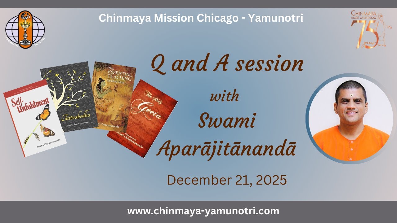 Q&A session with Swami Aparajitananda - Sunday 2025-12-21