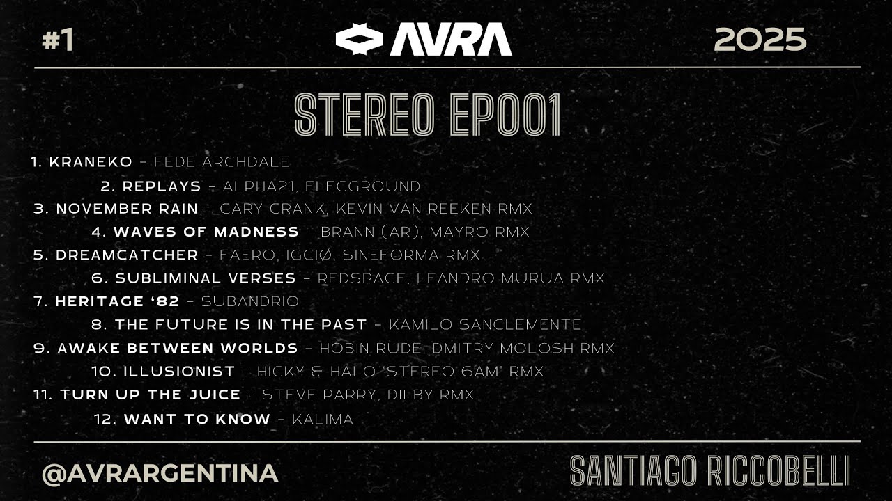 Avra pres. Stereo EP001 - Compilated and mixed by Santiago Riccobelli