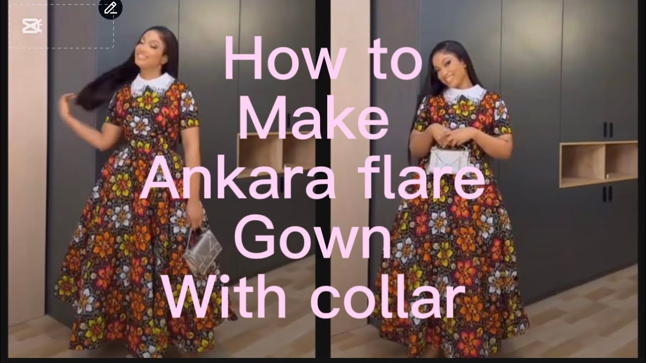 How to draft this trending collar flare gown