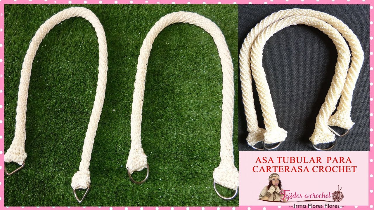 Como tejer una asa tubular para bolsos y monederos de una forma facil y sencilla