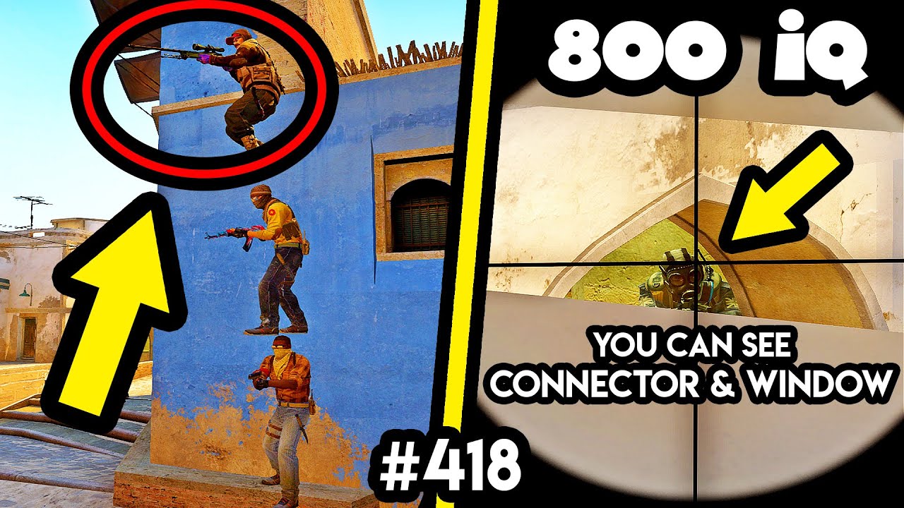 MIRAGE 800 IQ PIXEL GLITCH SPOT! - CS:GO BEST ODDSHOTS #418