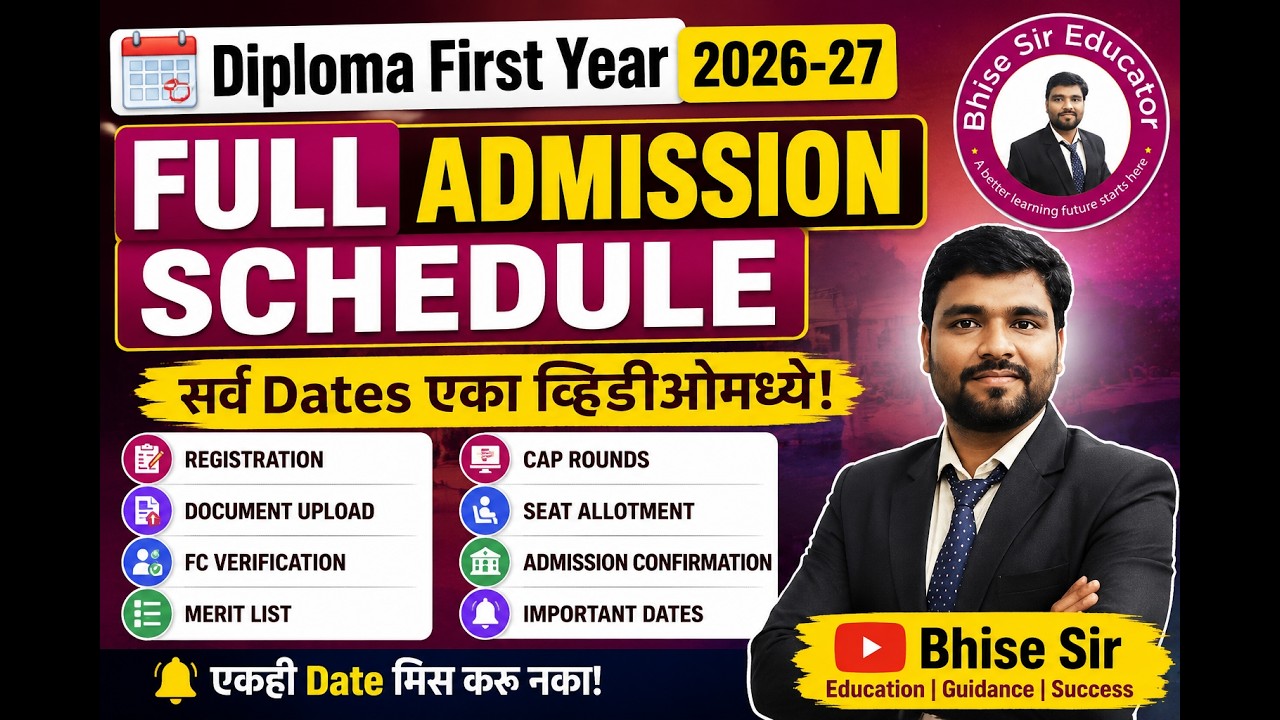 Diploma First Year Full Schedule 2026-27 | Complete Admission Timeline | CAP Dates, Merit List! #dte