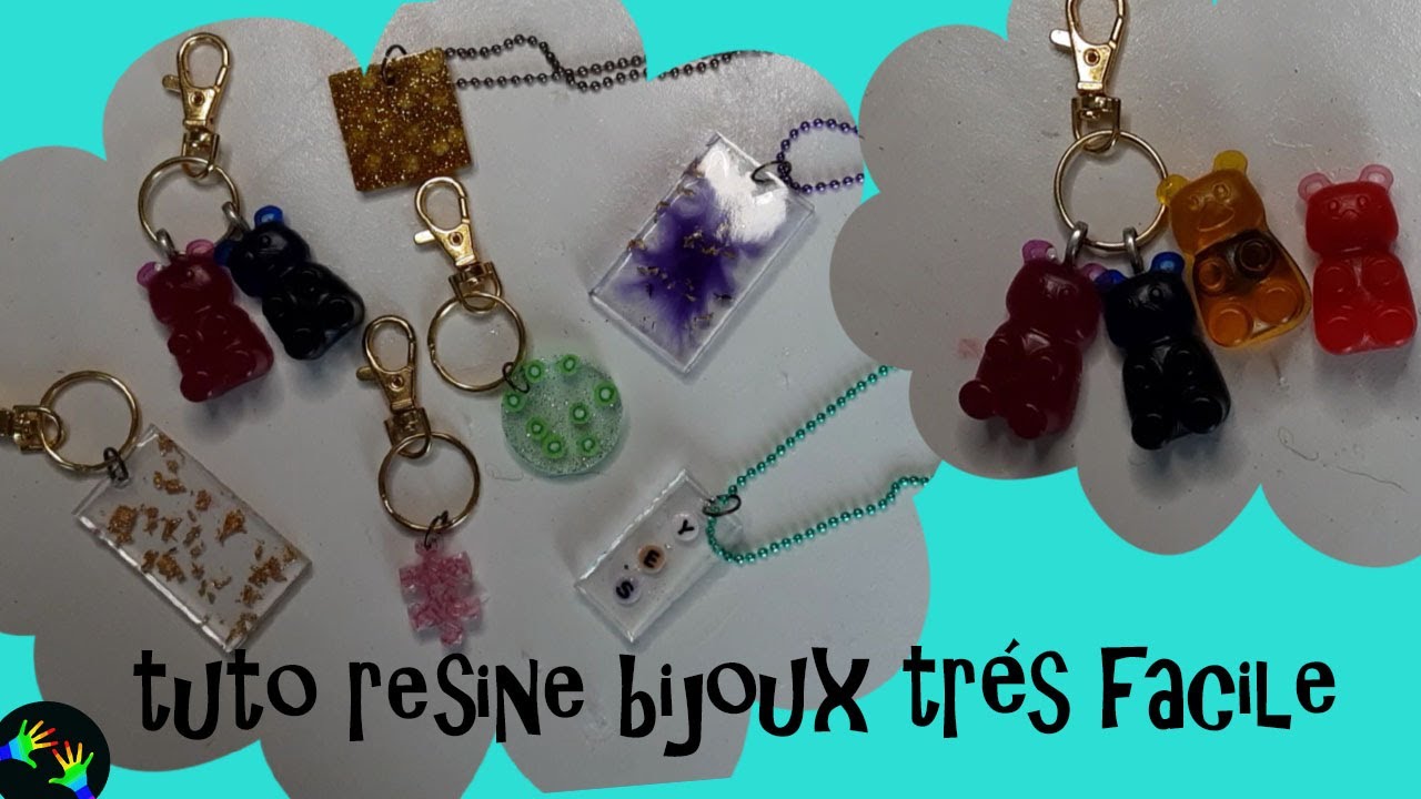 Tuto Résine Epoxy Pendentif/ Collier ou Porte-clés/Des idées simple et Facile #1