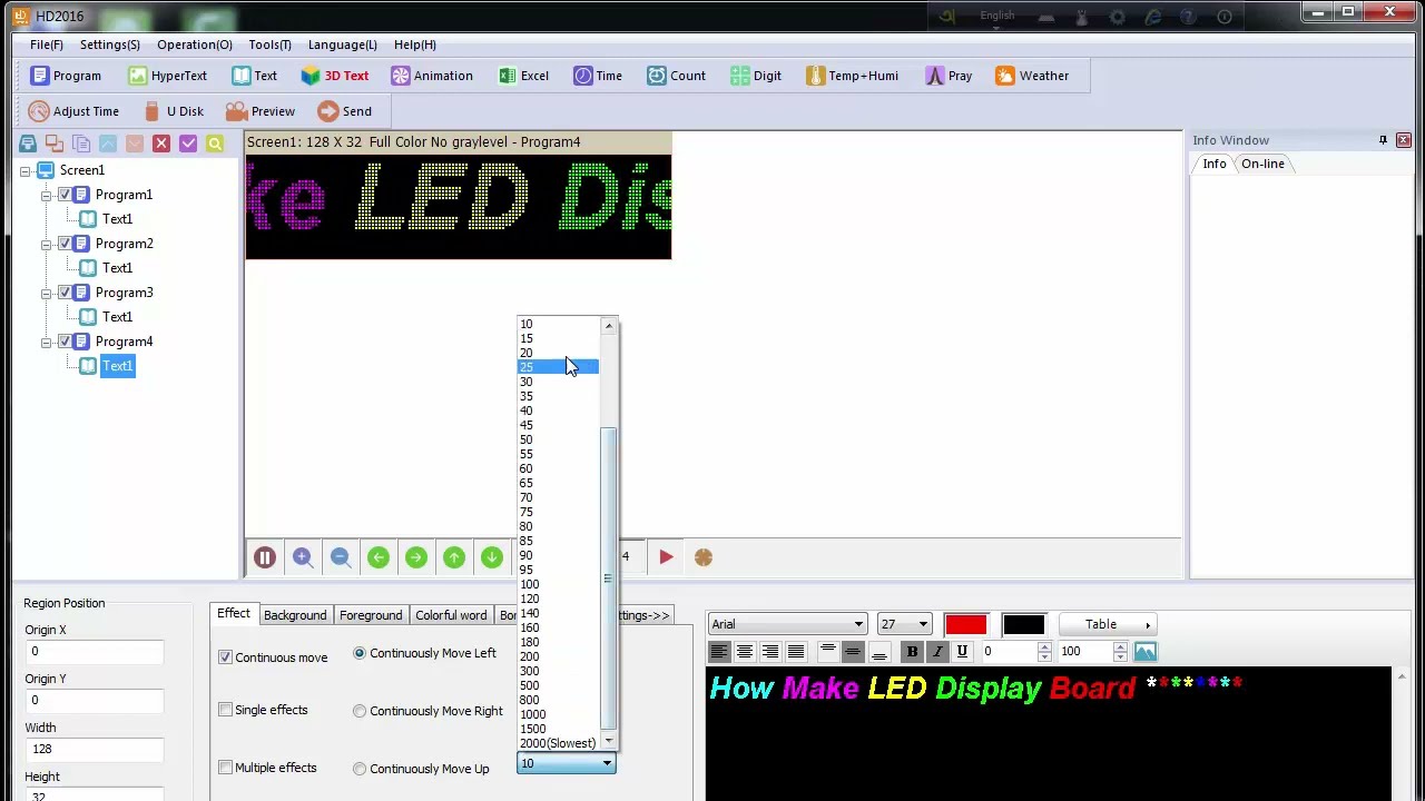How to program a full color scrolling Text Led sign.