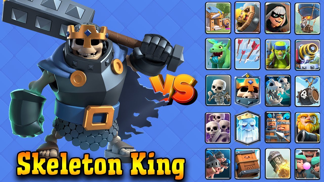 SKELETON KING vs ALL CARDS | Clash Royale - Royal OVS