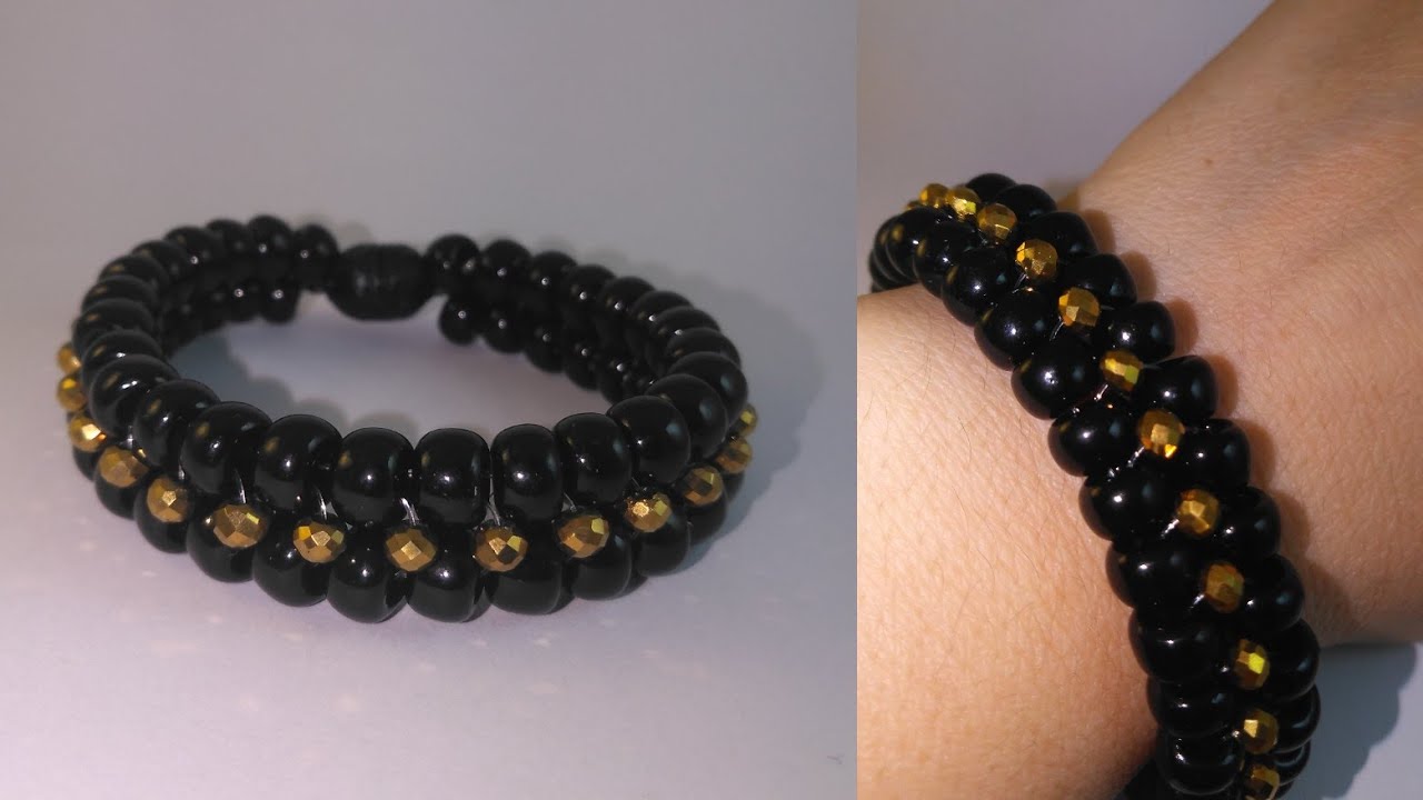 Kristal ve Preciosa boncuğu ile kolay bileklik yapımı/Браслет из бусин,легко/Easy beaded bracelet/