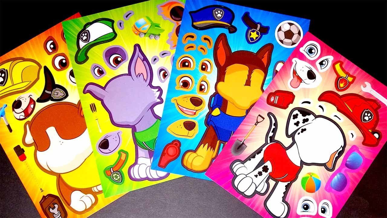 ASMR Satisfying Sticker Decorating │ Paw Patrol│ No Talking │ 🐶 Chase, Marshall, Skye, Zuma