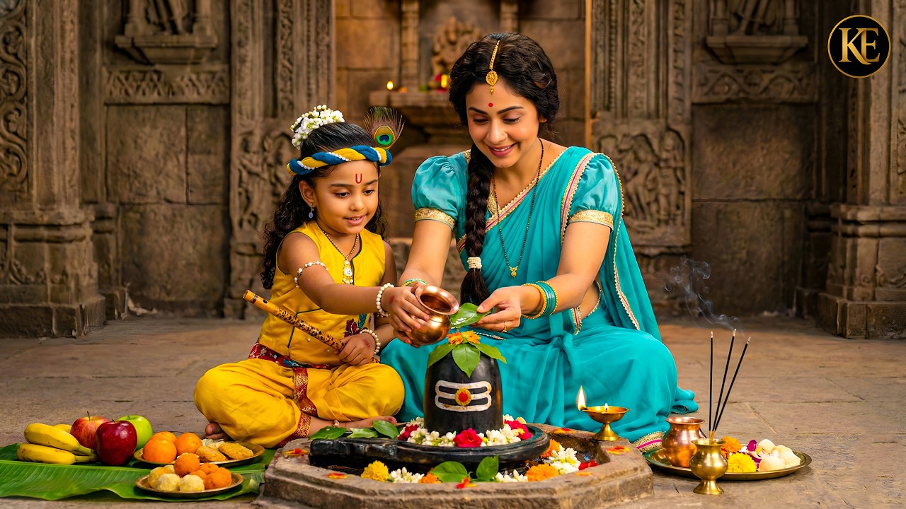 नन्हे कान्हा संग मैया की शिव पूजा  ||YMKN || Shree Krishan