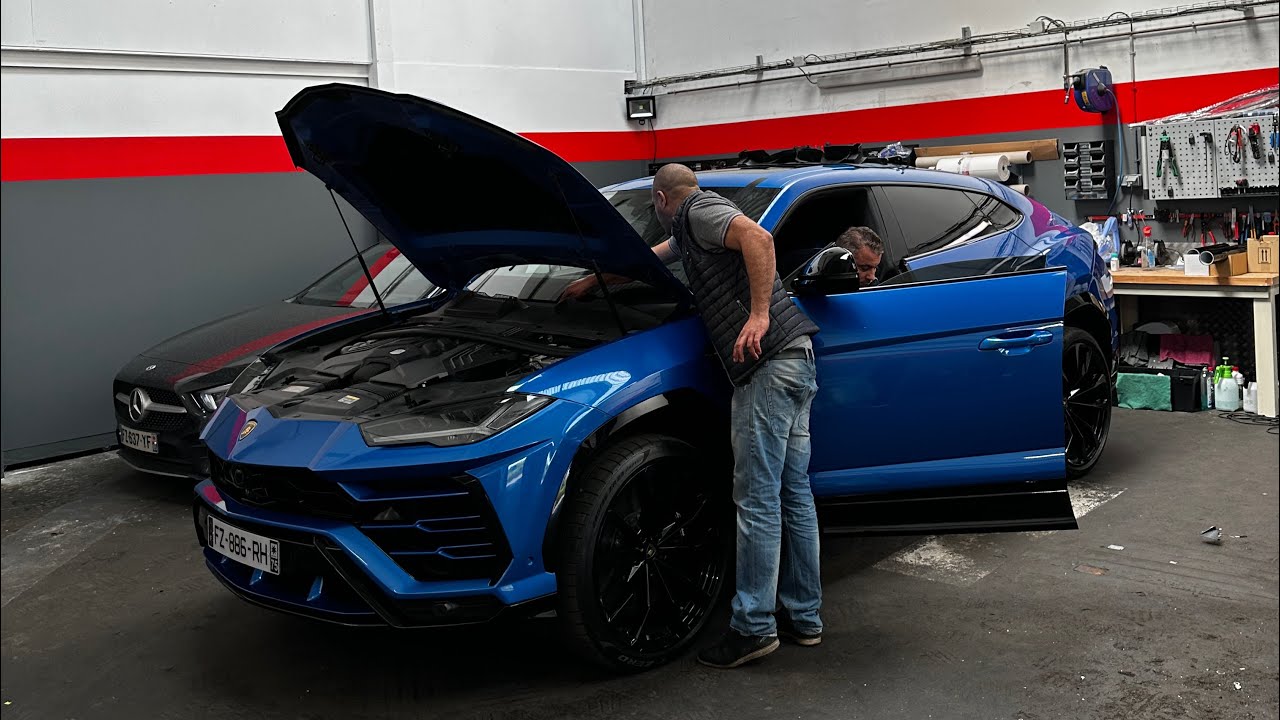 CHANGEMENT DE PARE BRISE SUR UN URUS LAMBORGHINI !!