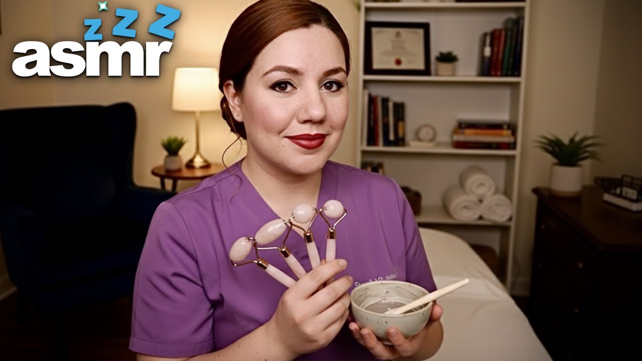 ASMR Most DETAILED Facial Spa Roleplay | Crinkle Shirt and Personal Atention