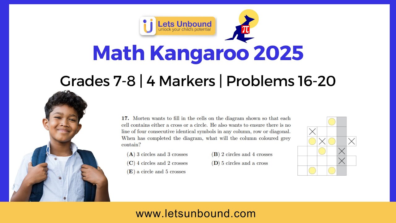 Math Kangaroo 2025 Solutions | 4 Markers | Grade 7-8 #Part 2