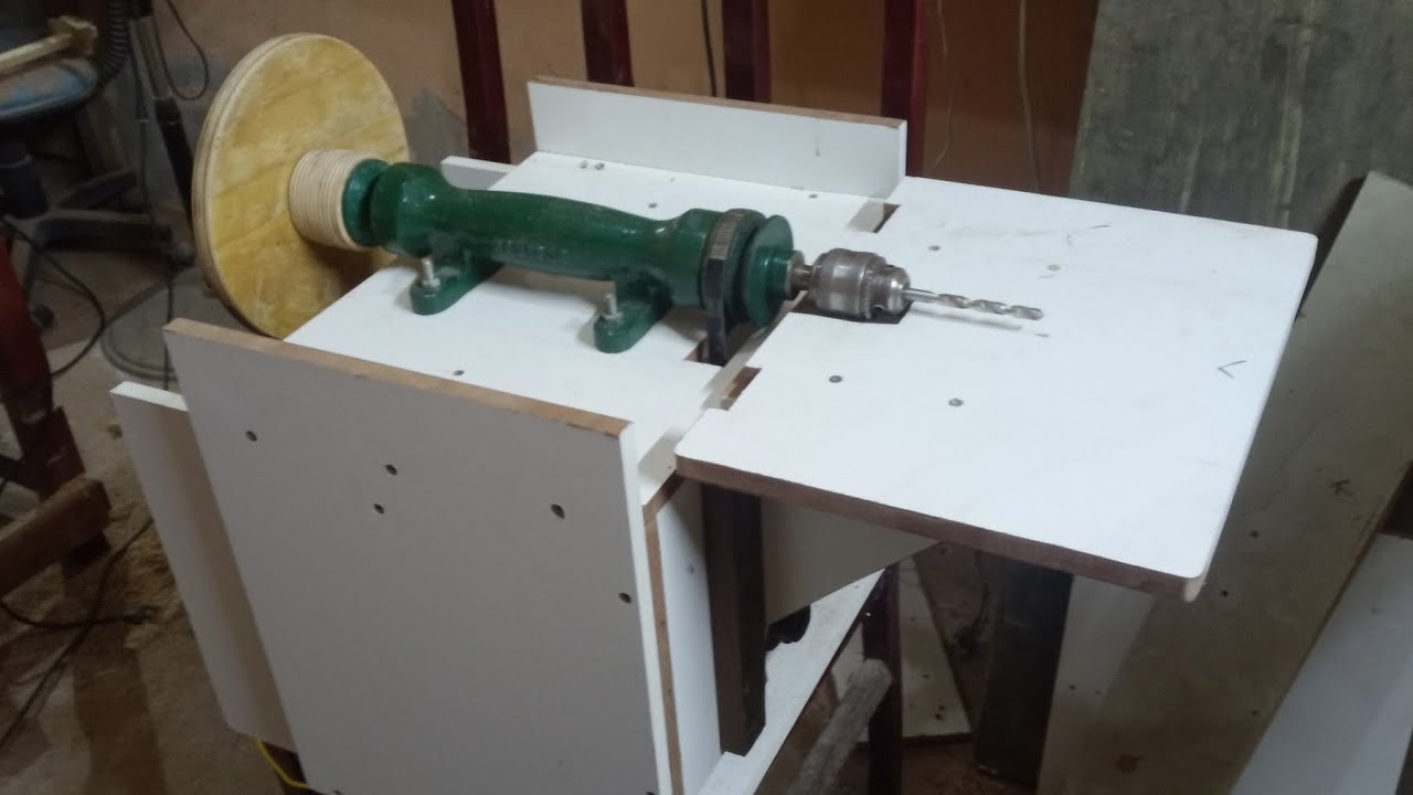 Veja como fiz essa máquina com 2 funções lixadeira e furadeira horizontal  parte 1