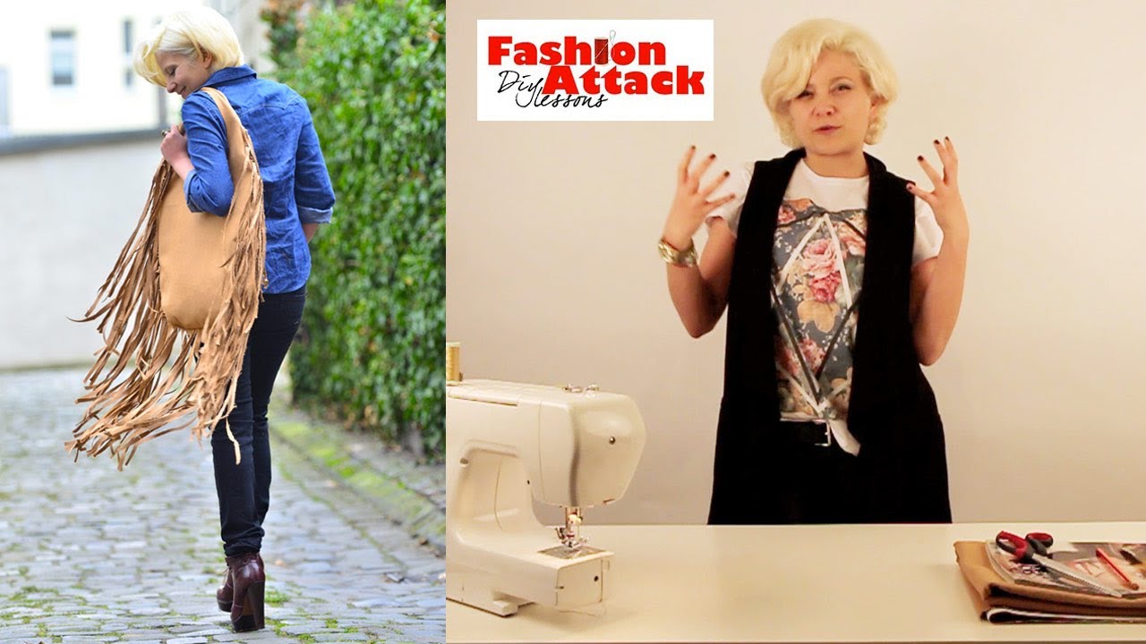 Tutorial come fare una borsa scamosciata con frange: Fashion Attack