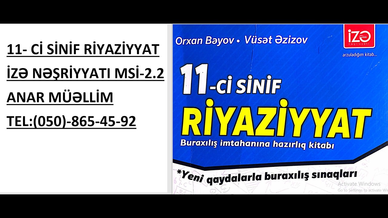 İZƏ Nəşriyyatı 11-ci sinif buraxılış testi MSİ-2.2