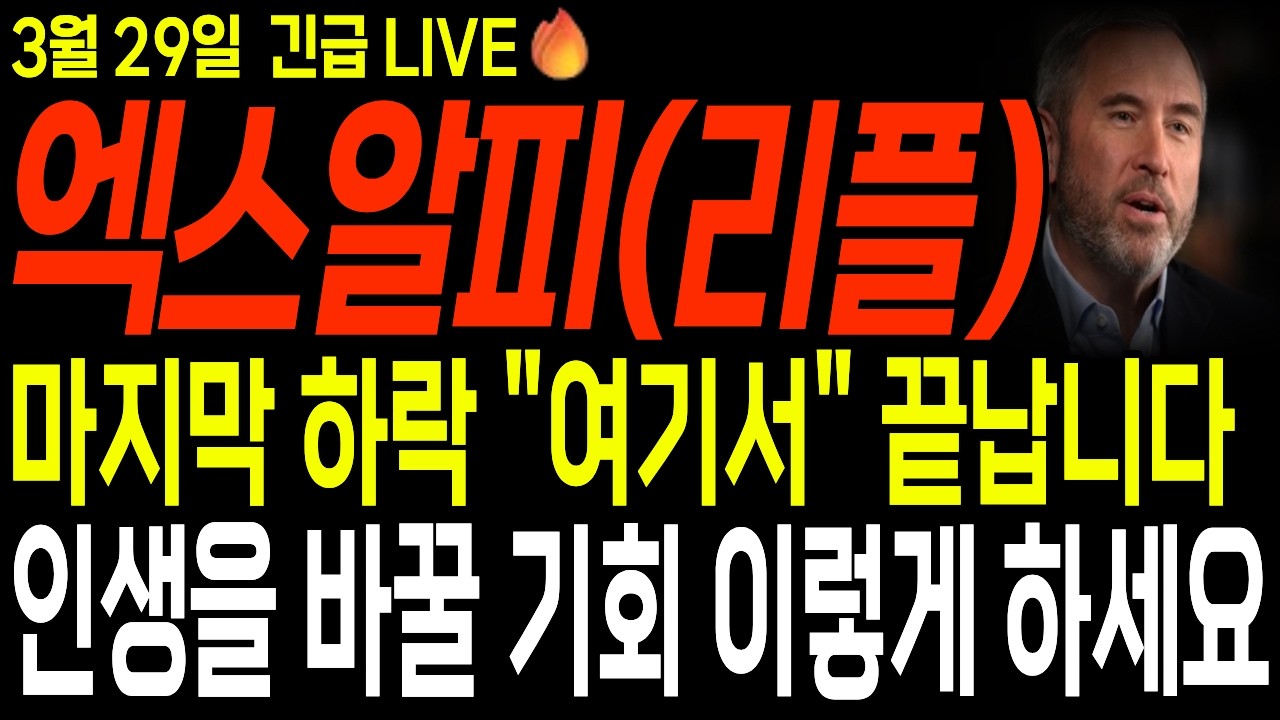 [엑스알피(리플) 코인전망] 마지막 하락 