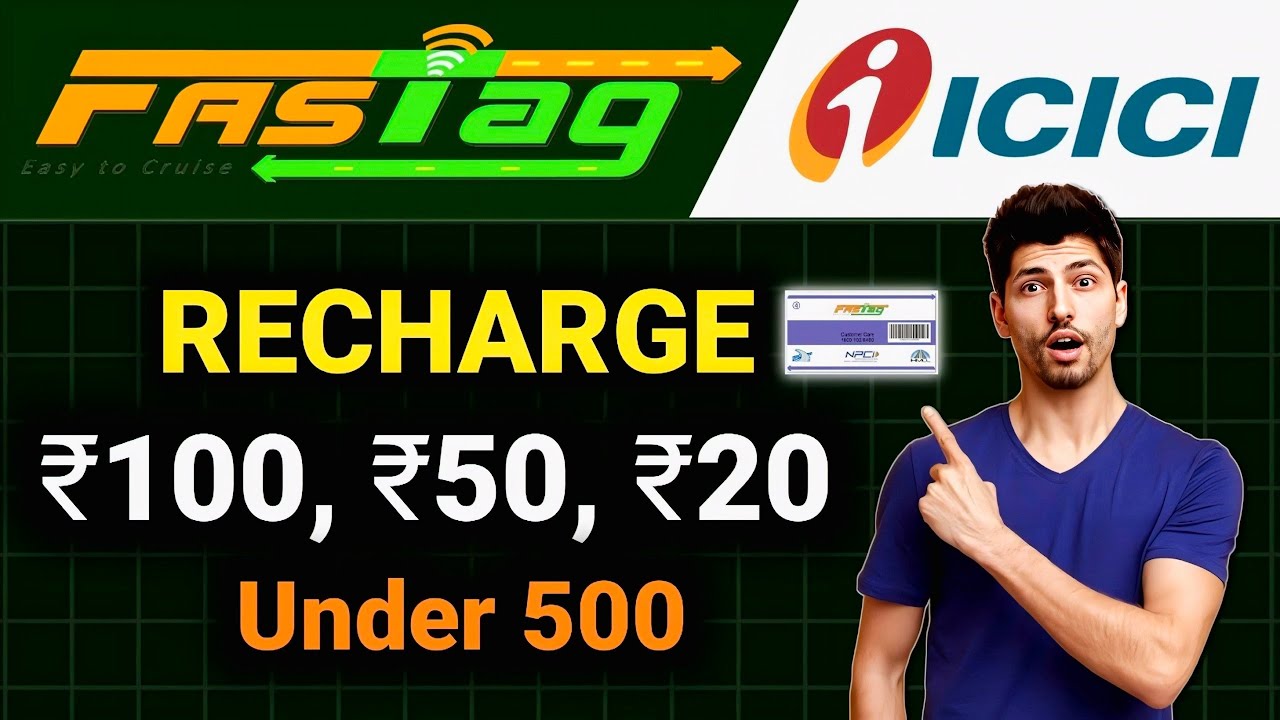 ICICI FASTag Recharge 100 Rs, 50 Rs, | 500 Se Kam Recharge Kaise kare UPI ID Se