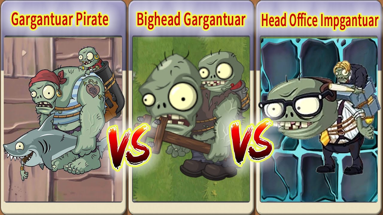 PvZ 2 Head Office Impgantuar & Gargantuar Pirate & Bighead Gargantuar (Zombie Vs Zombie)